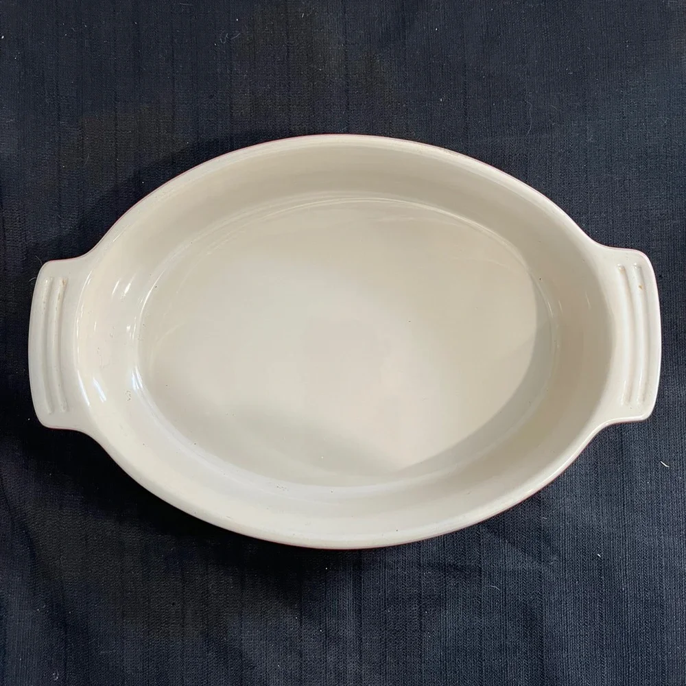 Le Creuset Cerise Red Oval Au Gratin‎ Dish 17-21 Stoneware Baker 12.5 Inch